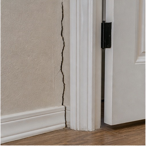 Measured slab crack in concrete